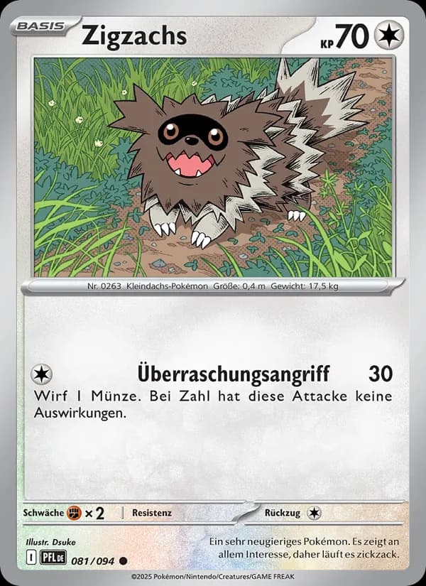 Zigzachs card in German