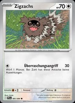 Zigzachs card in German
