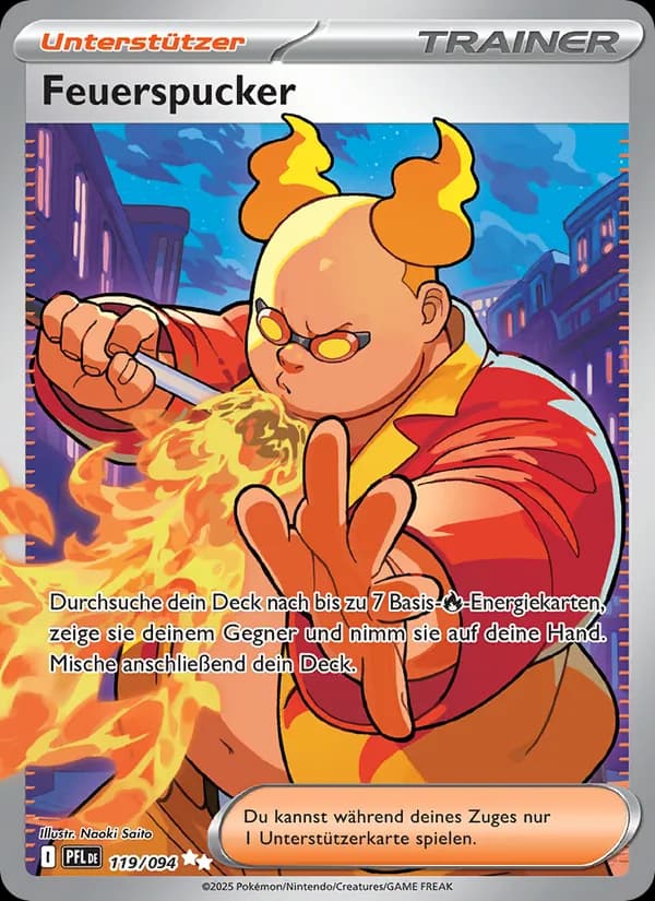 Feuerspucker card in German