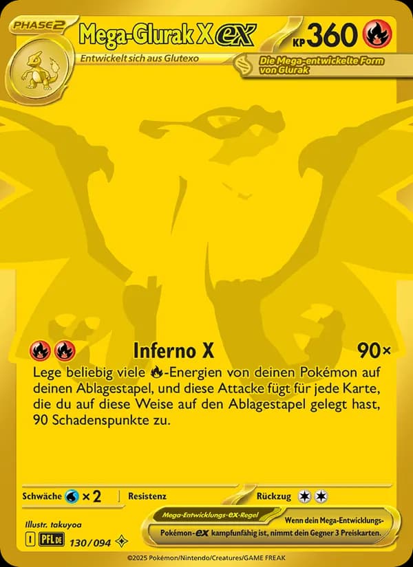 Mega-Glurak X-ex card in German