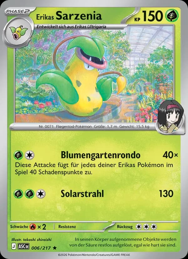 Erikas Sarzenia card in German