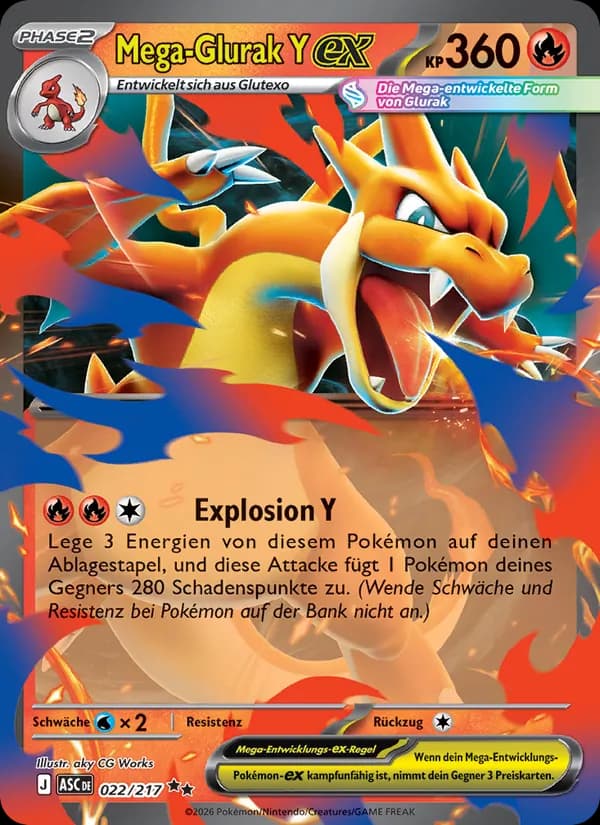 Mega-Glurak Y-ex card in German