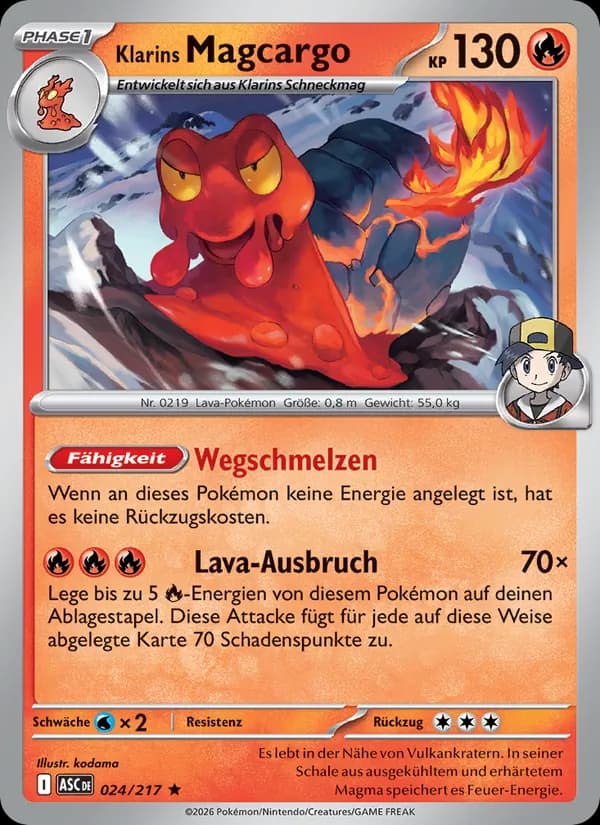 Klarins Magcargo card in German