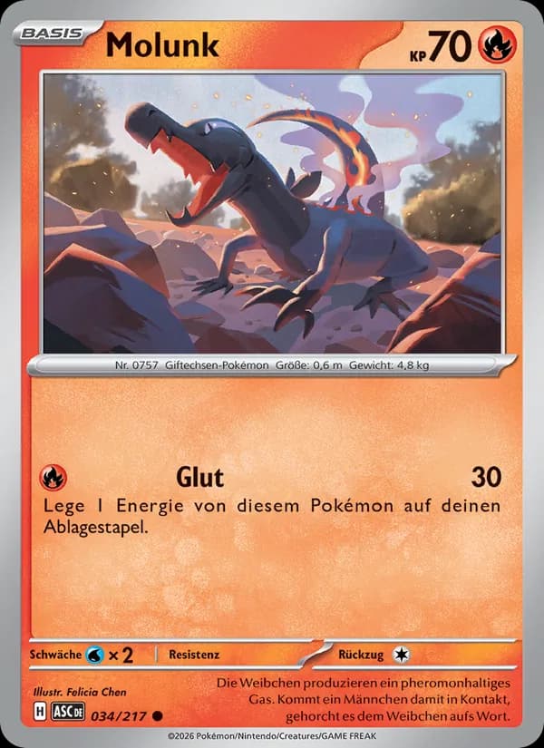 Molunk card in German