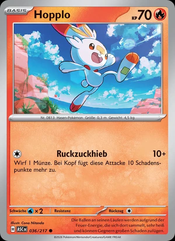 Hopplo card in German