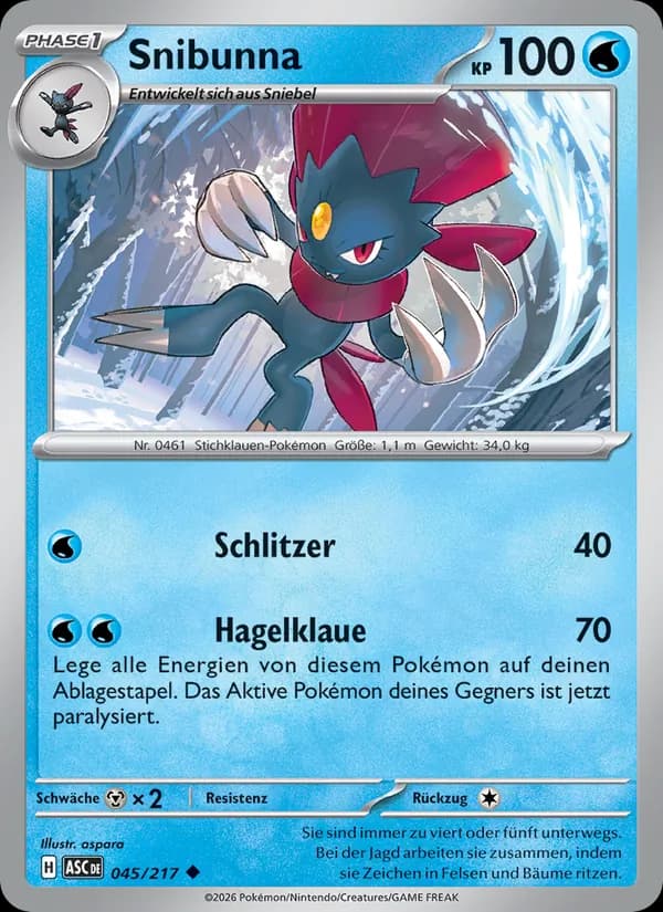 Snibunna card in German
