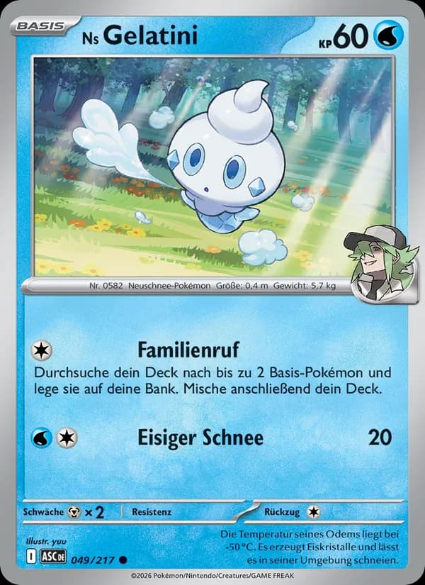 Ns Gelatini card in German