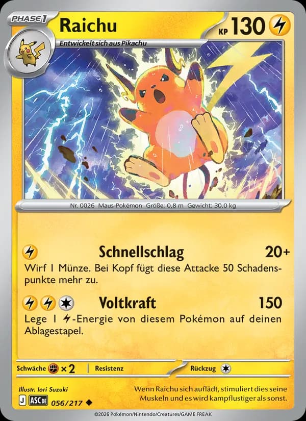 Raichu card in German