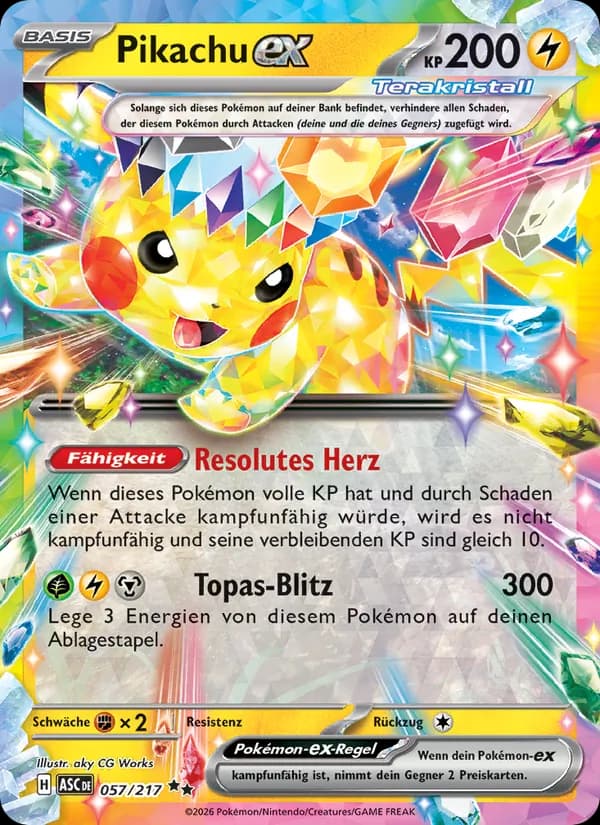 Pikachu-ex card in German