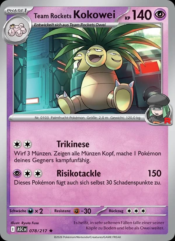 Team Rockets Kokowei card in German
