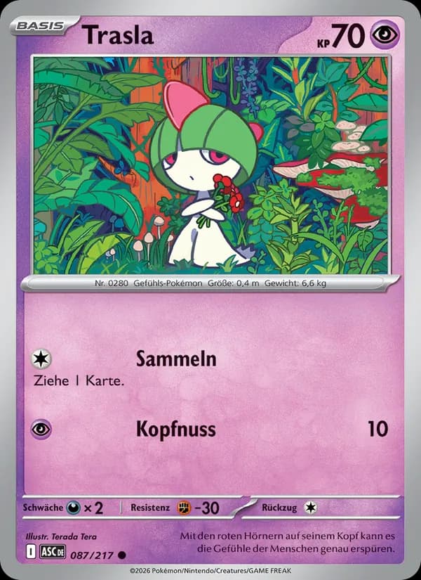 Trasla card in German