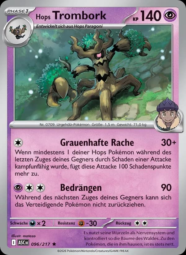 Hops Trombork card in German