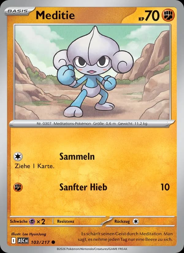 Meditie card in German