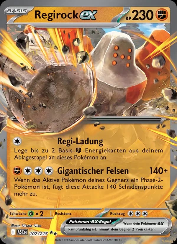Regirock-ex card in German