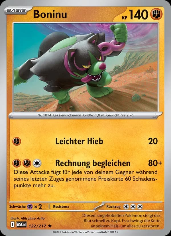 Boninu card in German