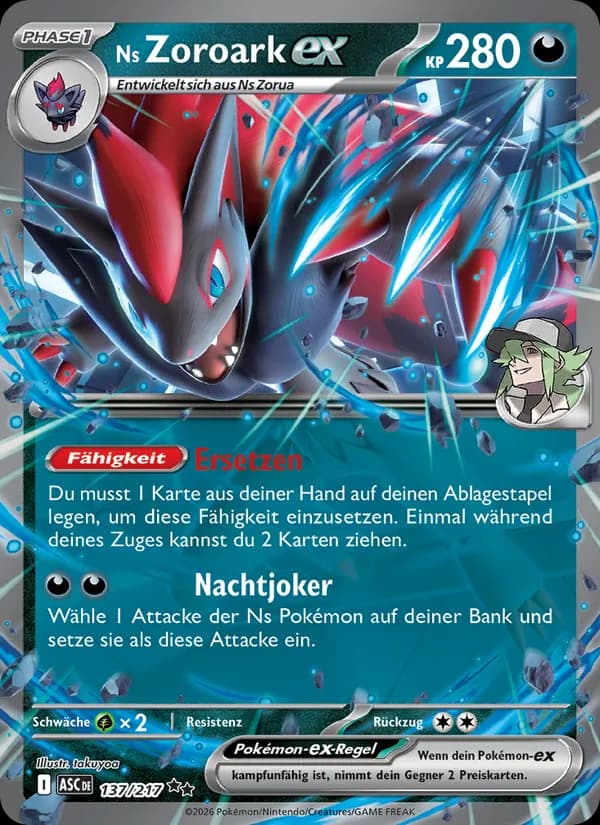 Ns Zoroark-ex card in German