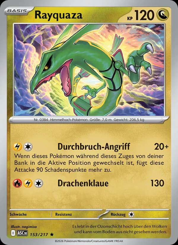 Rayquaza card in German