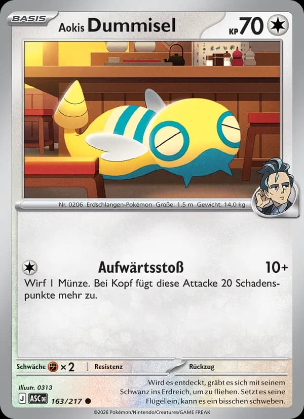 Aokis Dummisel card in German