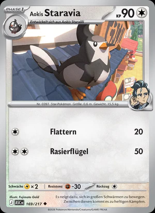 Aokis Staravia card in German