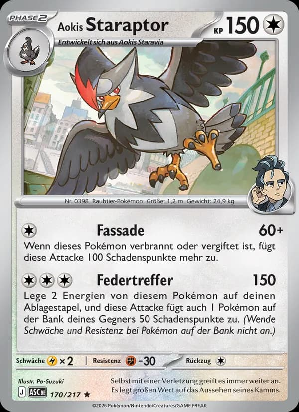 Aokis Staraptor card in German