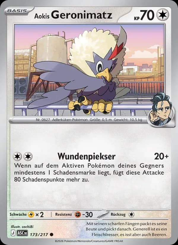 Aokis Geronimatz card in German