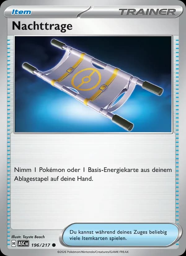 Nachttrage card in German