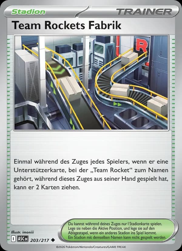 Team Rockets Fabrik card in German