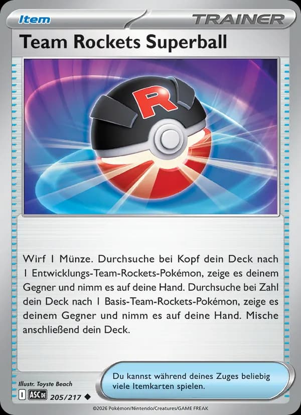 Team Rockets Superball card in German