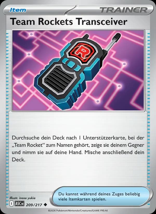 Team Rockets Transceiver card in German