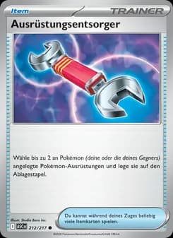Ausrüstungsentsorger card in German