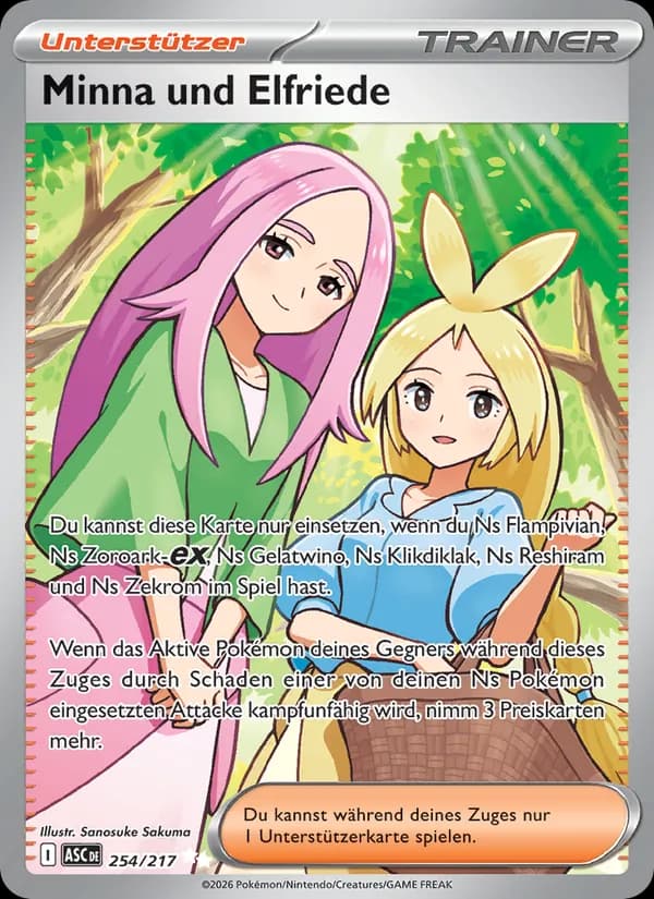 Minna und Elfriede card in German