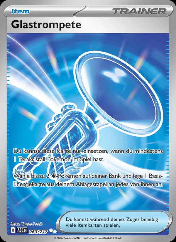 Glastrompete card in German