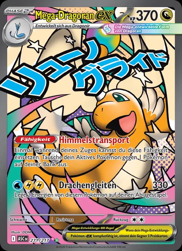 Mega-Dragoran-ex card in German