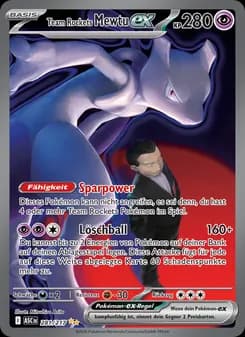 Team Rockets Mewtu-ex card in German