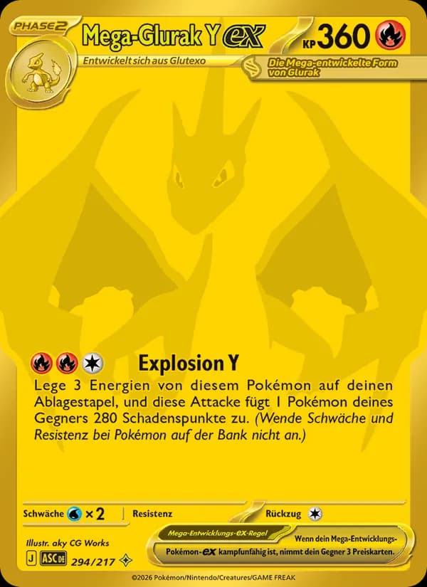 Mega-Glurak Y-ex card in German
