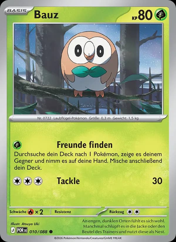 Bauz card in German