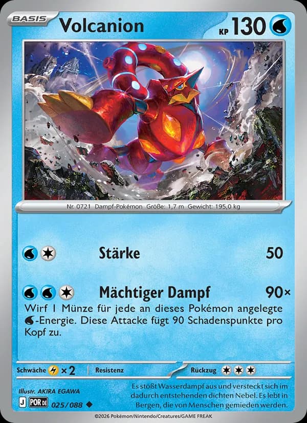 Volcanion card in German
