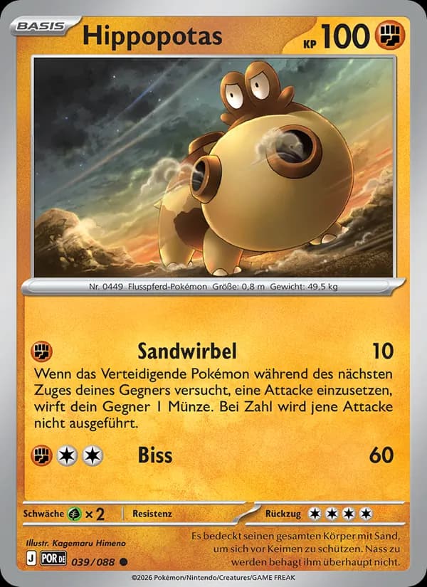 Hippopotas card in German
