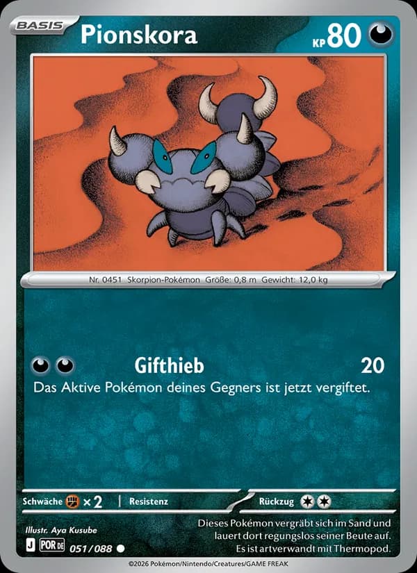 Pionskora card in German