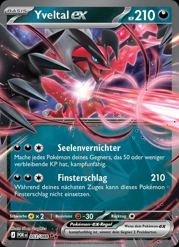 Yveltal-ex card in German