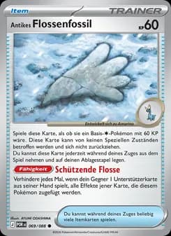 Antikes Flossenfossil card in German