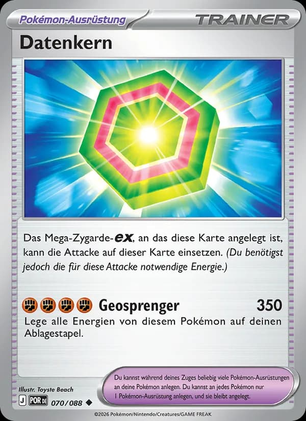 Datenkern card in German