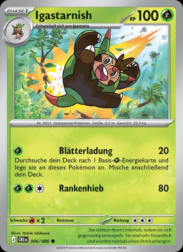 Igastarnish card in German