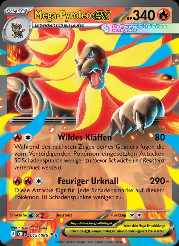 Mega-Pyroleo-ex card in German