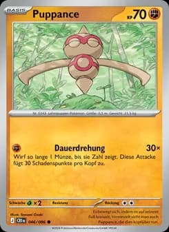 Puppance card in German