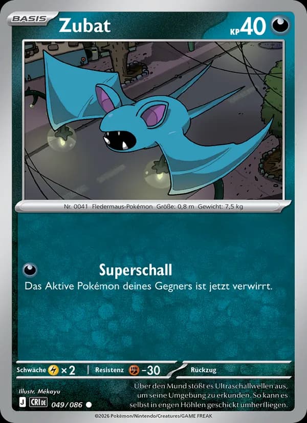 Zubat card in German
