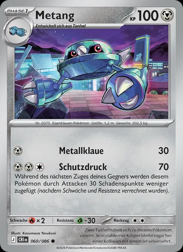 Metang card in German