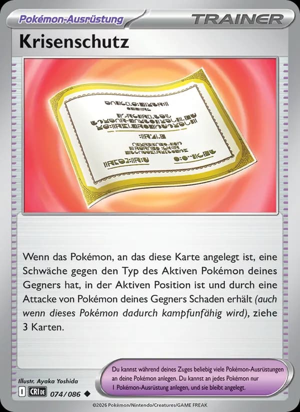 Krisenschutz card in German