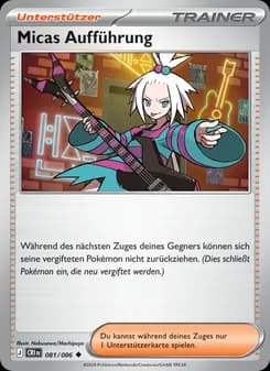 Micas Aufführung card in German