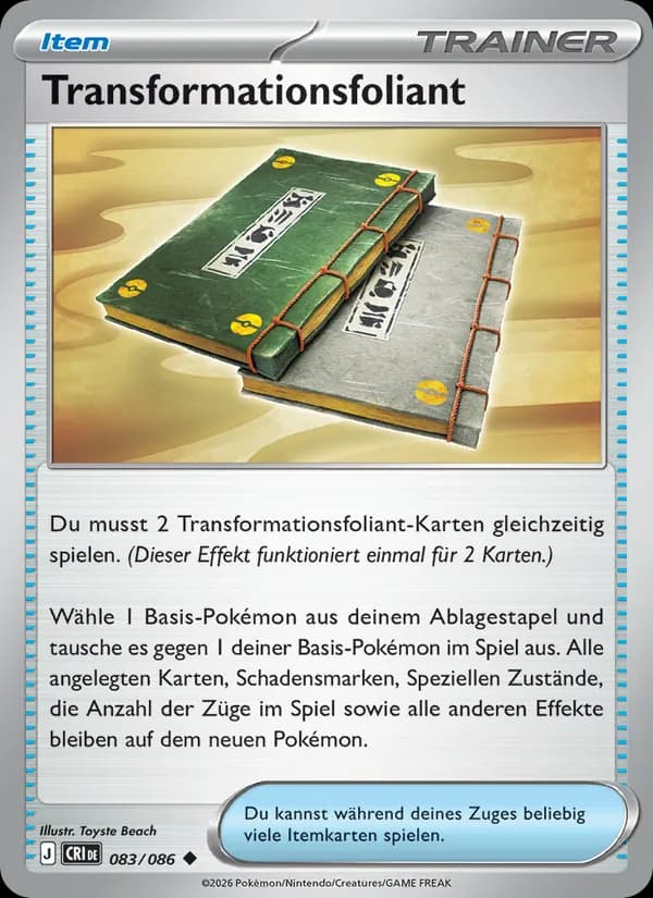 Transformationsfoliant card in German
